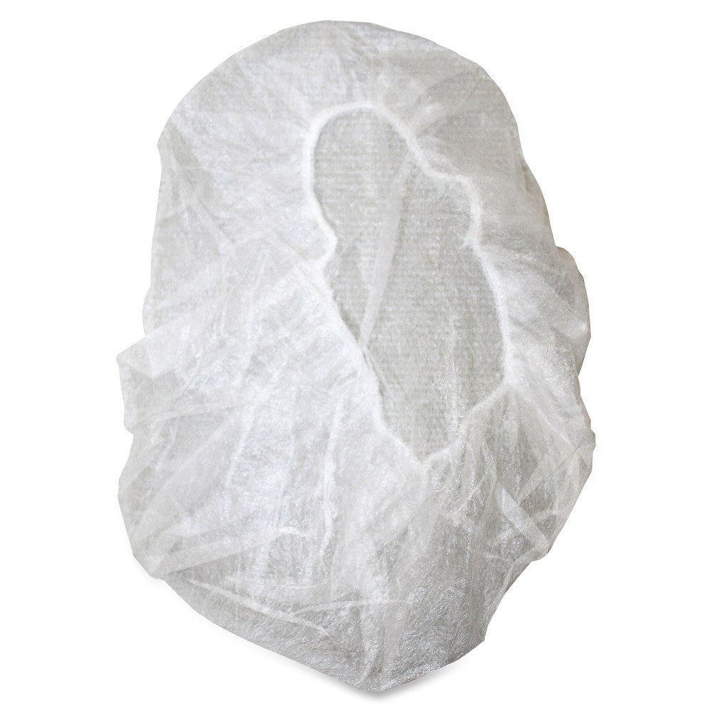 Genuine Joe Nonwoven Bouffant Cap - Recommended for: Hospital, Laboratory - 21in Stretched Diameter - Polypropylene - White - 1000 / Carton