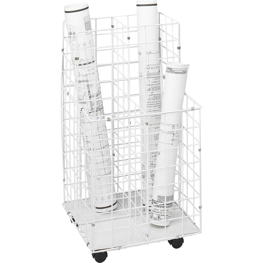 Safco Wire Roll File, 4 Compartments, White