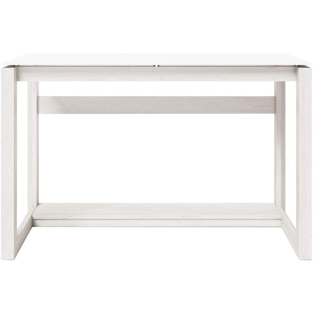 Whalen Cecile 48inW Writing Desk, Snowdrift White/White Oak