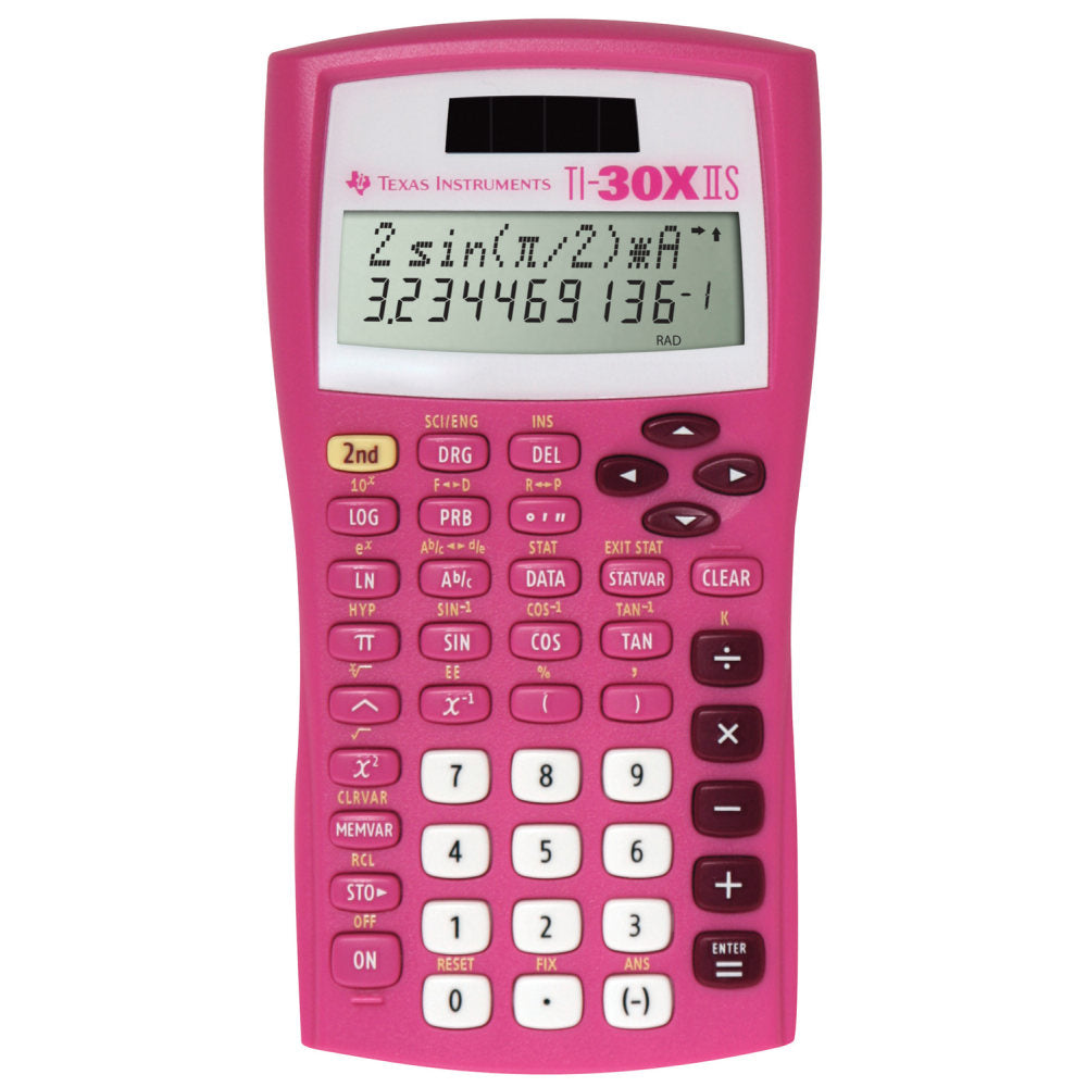 Texas Instruments TI-30X IIS Solar Scientific Calculator, Pink