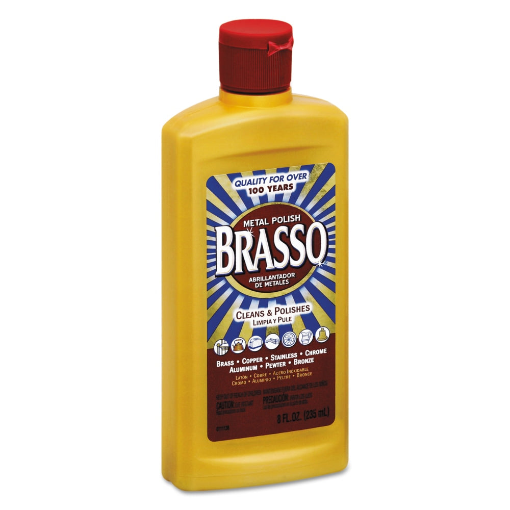 BRASSO Metal Surface Polish, 8 Oz Bottle, Case Of 8