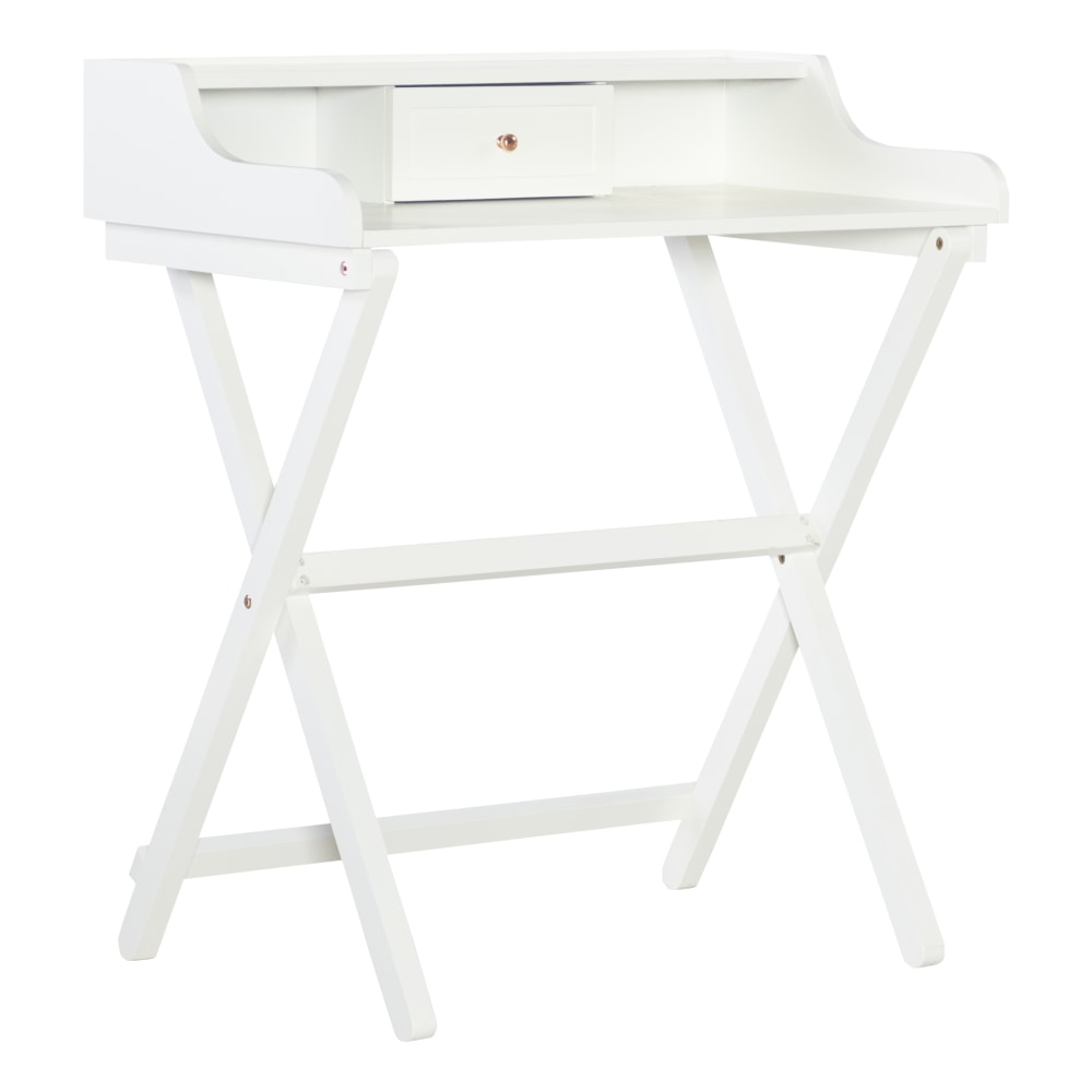 Linon Gage 30inW Folding Home Office Writing Desk, White