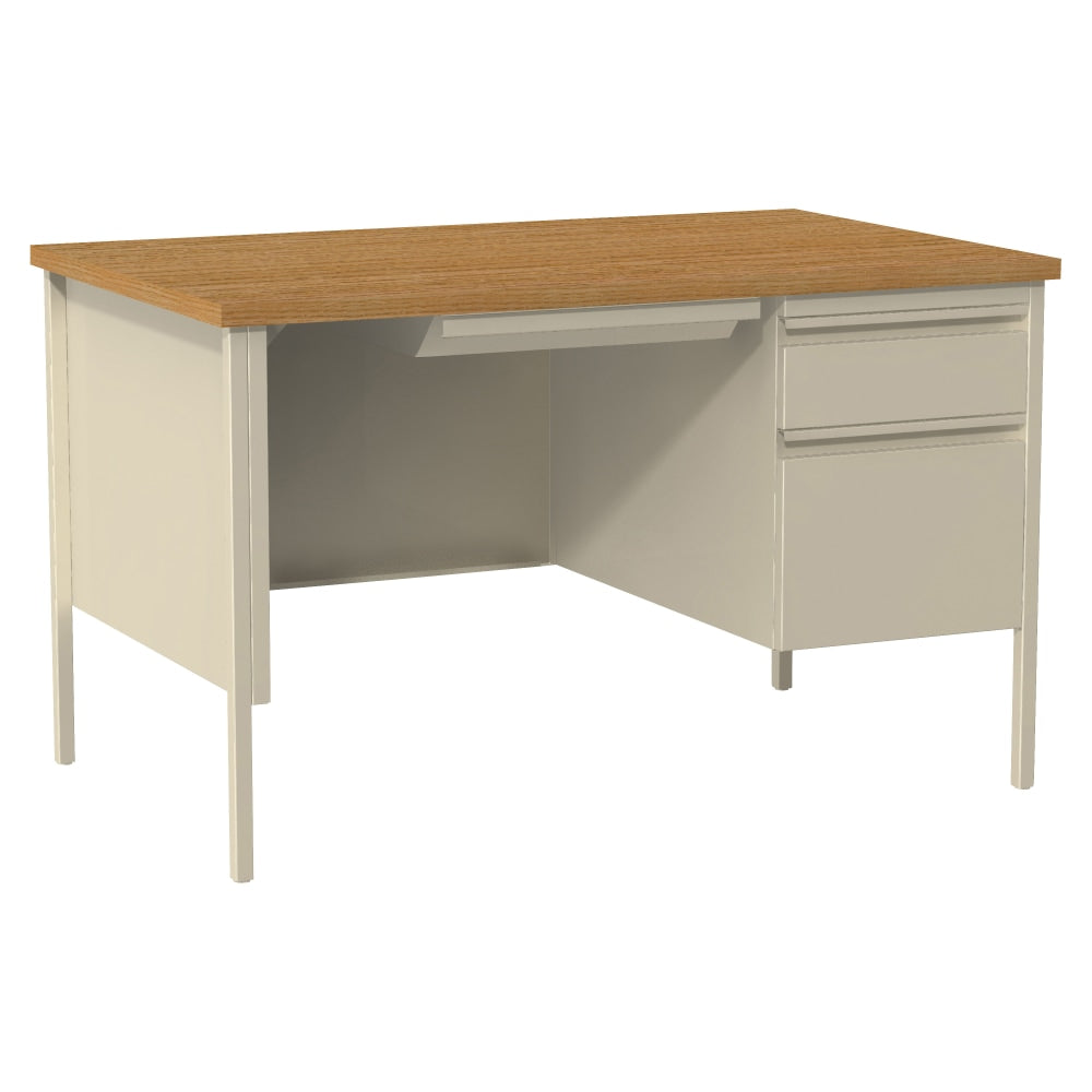 Lorell Fortress Right Pedestal 48inW Writing Desk, Putty