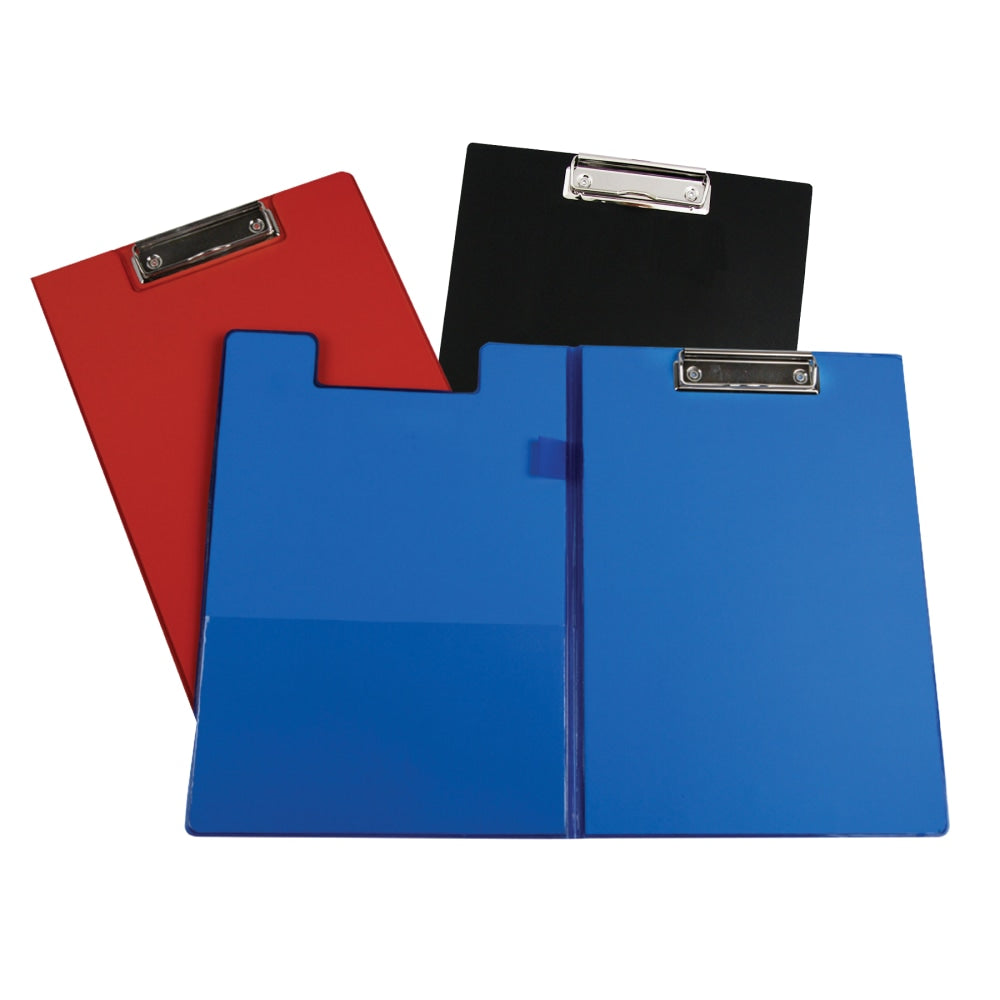 C-Line Clipboard Folders, 8-1/2in x 11in, Blue/Red/Black, Pack Of 12 Folders