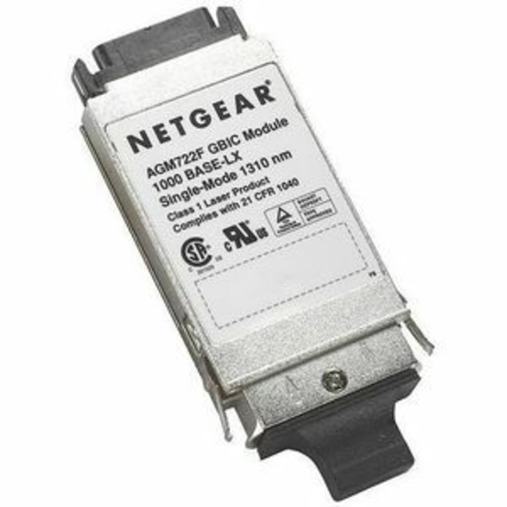 NETGEAR AGM722F - GBIC transceiver module - 1GbE - 1000Base-LX - SC single-mode - up to 6.2 miles - for NETGEAR FS726, FSM726S, FSM750S, GSM712, GSM712F