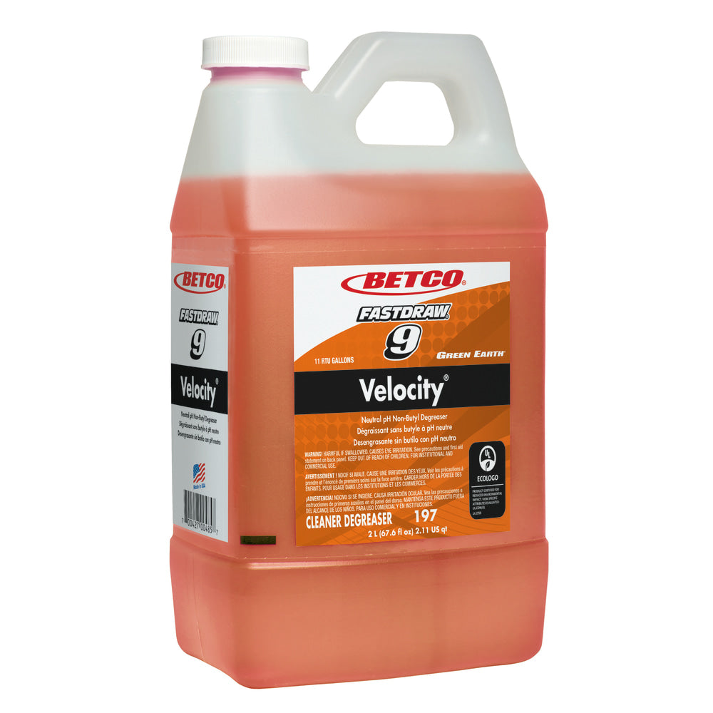 Betco Fastdraw Green Earth Velocity Degreaser, Fresh Scent, 2 Liter, Case Of 4