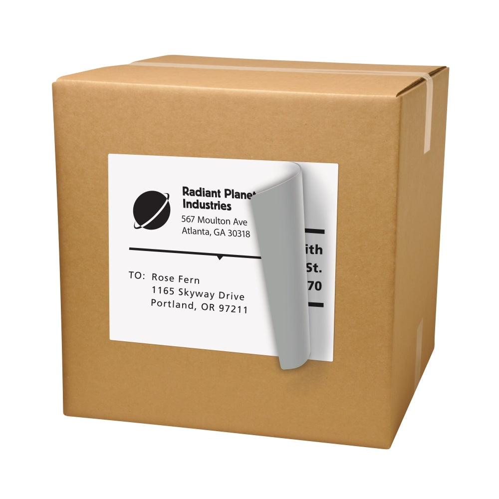 Avery Shipping Labels With TrueBlock Technology, Permanent Adhesive, 5265, Rectangle, 8-1/2in x 11in, White, Box Of 25