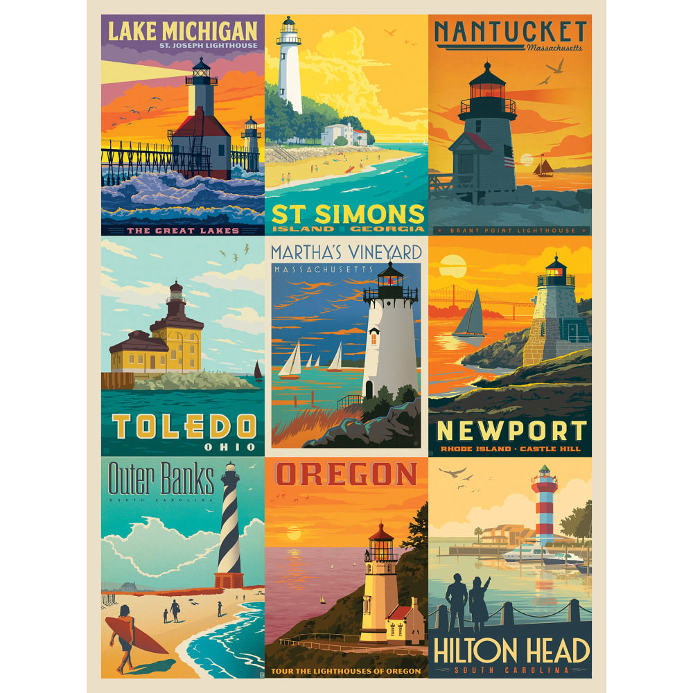 Willow Creek Press 1,000-Piece Puzzle, Lighthouses