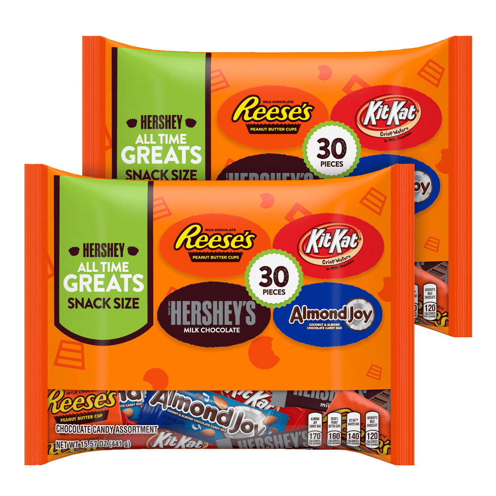 Hersheys All Time Greats Snack-Size Assortment, 15.5 oz, Pack of 2 Bags