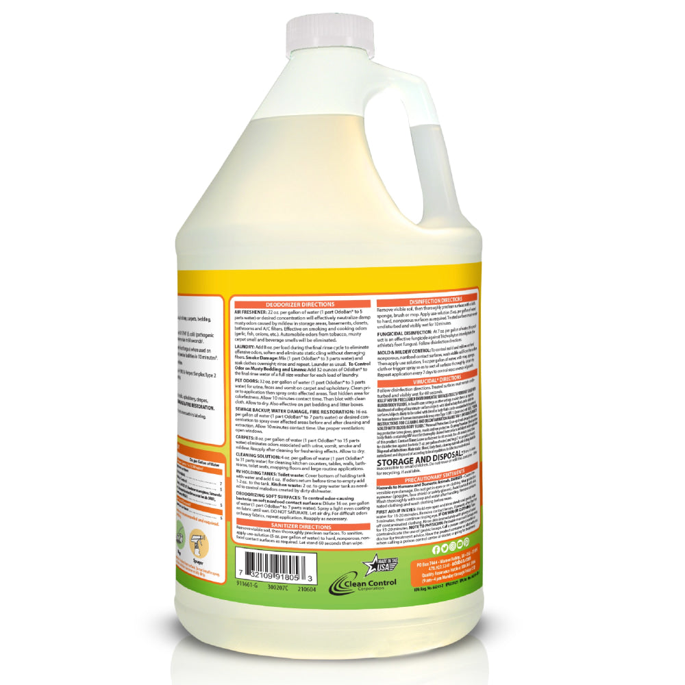 OdoBan Disinfectant Concentrate And Odor Eliminator, 1 Gallon, Citrus Scent, Pack Of 2 Jugs