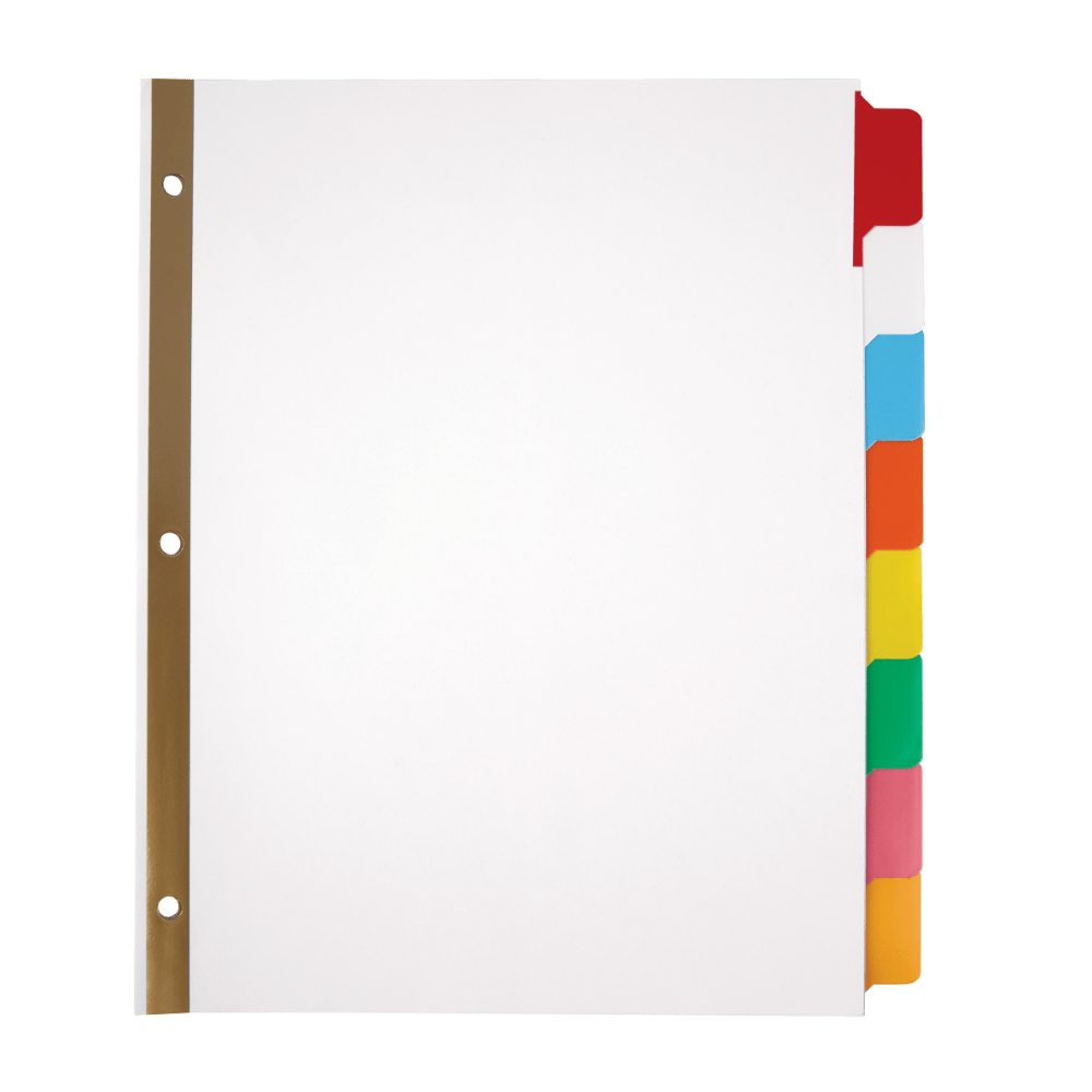 Office Depot Brand Write-On Dividers, 8 Tab, 3 sets, Multicolor