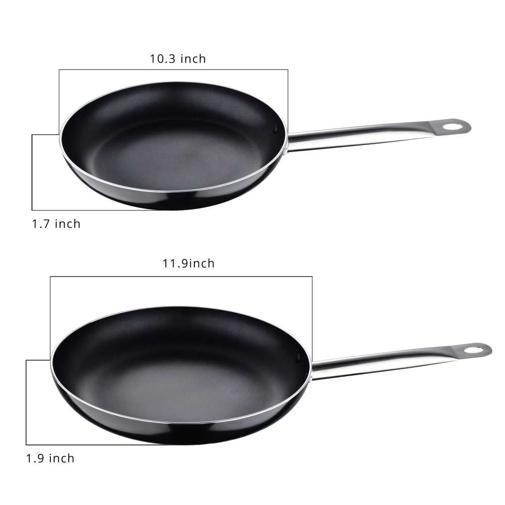 Bergner 2-Piece Aluminum Non-Stick Fry Pan Set, Black