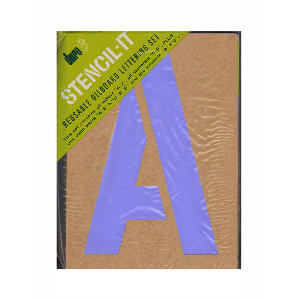 Duro Stencil-It Reusable Oil Board Stencil Set, Lettering, 12in x 8in