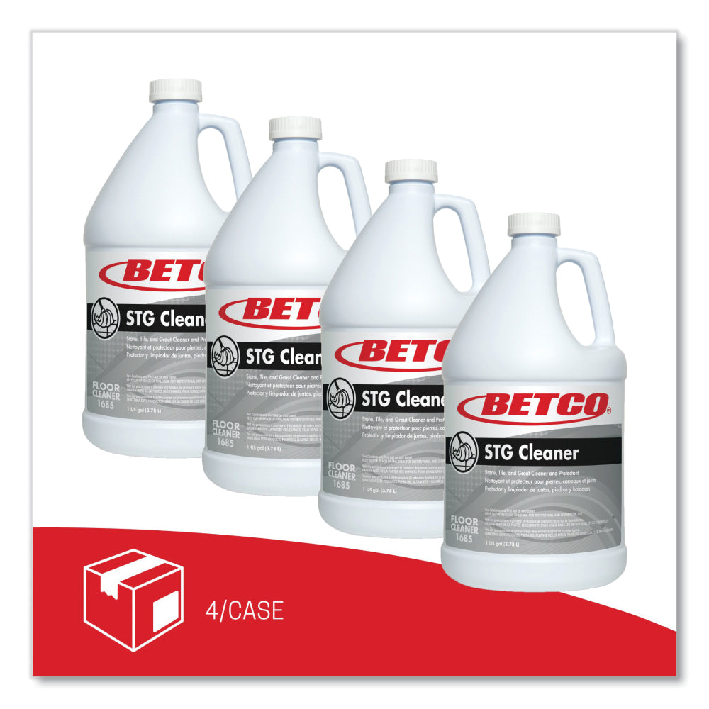 Betco Stone, Tile, Grout Cleaner And Protectant, Pleasant Scent, 1 Gallon, Carton Of 4 Bottles