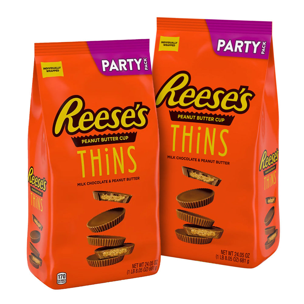 Reeses Thins Milk Chocolate Party Bags, 24.05 Oz, Pack Of 2 Bags