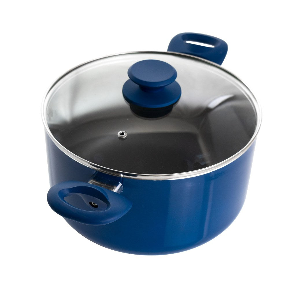 Gibson Home Charmont Aluminum Non-Stick Dutch Oven, 6 Qt, Blue