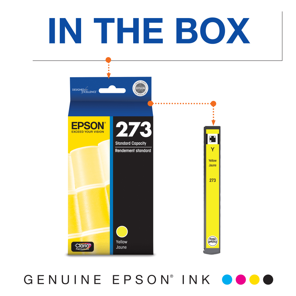 Epson 273 Claria Premium Yellow Ink Cartridge, T273420-S