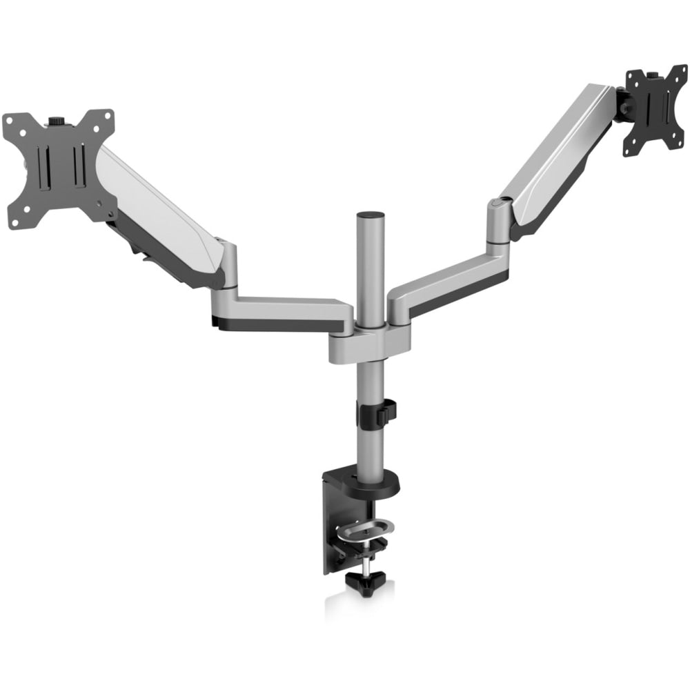 V7 DM1DTA-1N Desk Mount for Monitor - Silver - 2 Display(s) Supported - 32in Screen Support - 34 lb Load Capacity - 100 x 100, 75 x 75