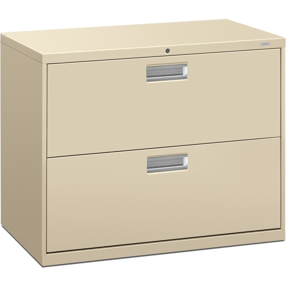 HON Brigade 600 36inW x 19-1/4inD Lateral 2-Drawer File Cabinet, Putty