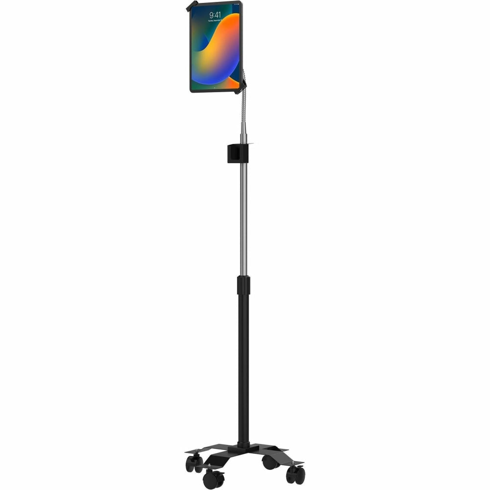 CTA Digital Compact Security Gooseneck Floor Stand For 7in-13in Tablets, Including iPad 10.2in (7th/ 8th/ 9th Generation) Up-13in Screen Support 7in Height X 17.5in Width Floor Stand Black, Silver