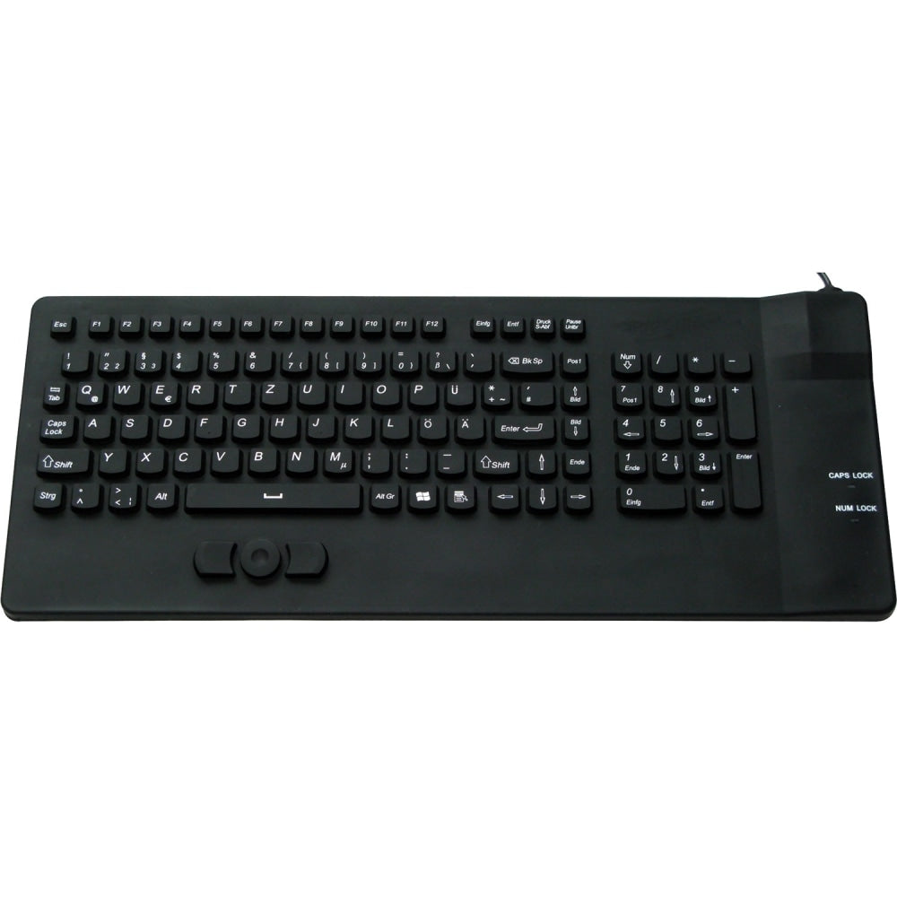 DSI Waterproof IP68 WIRED KEYBOARD WITH INTEGRATED MOUSE POINTER - Cable Connectivity - USB Interface - 102 Key - TouchPad - Windows - Black