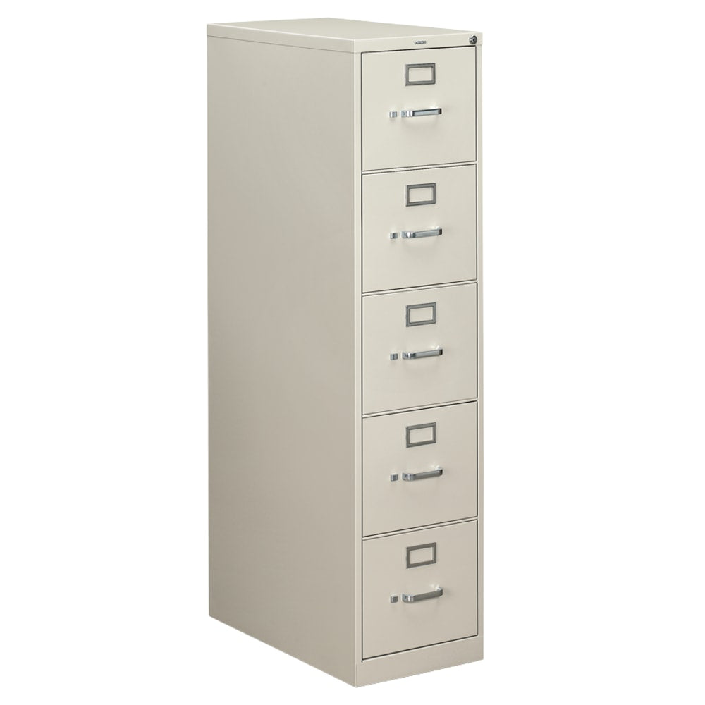 HON 310 26-1/2inD Vertical 5-Drawer Letter-Size File Cabinet, Light Gray