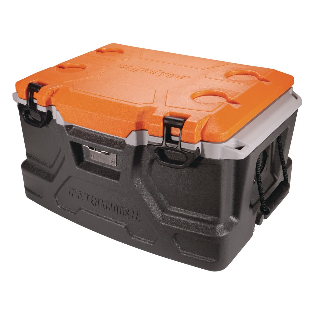 Ergodyne Chill-Its 5171 48-Qt Industrial Hard-Sided Cooler, 25-15/16inH x 13-5/8inW x 17-5/8inD, Orange/Gray