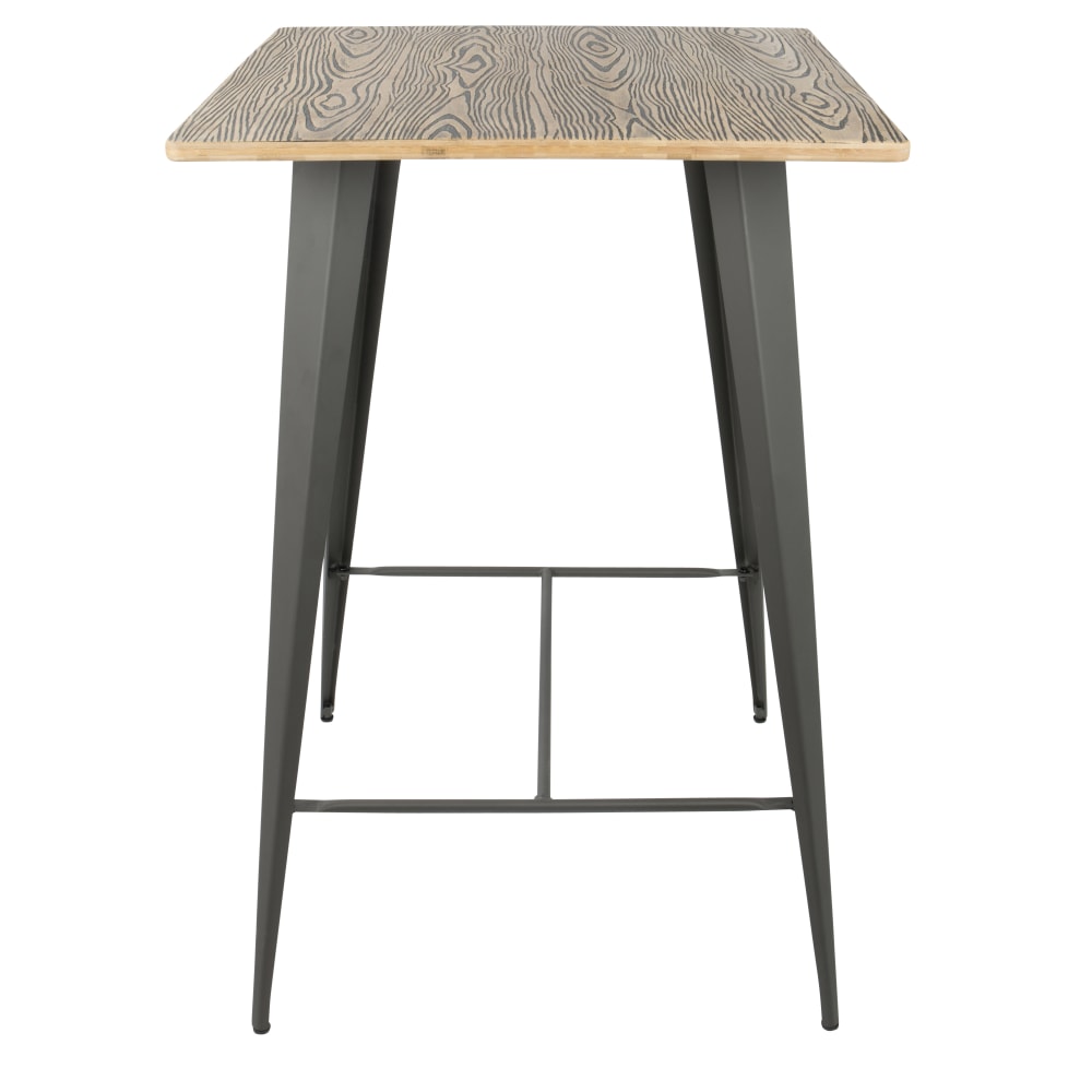 Lumisource Oregon Industrial Table, Square, Medium Brown/Gray