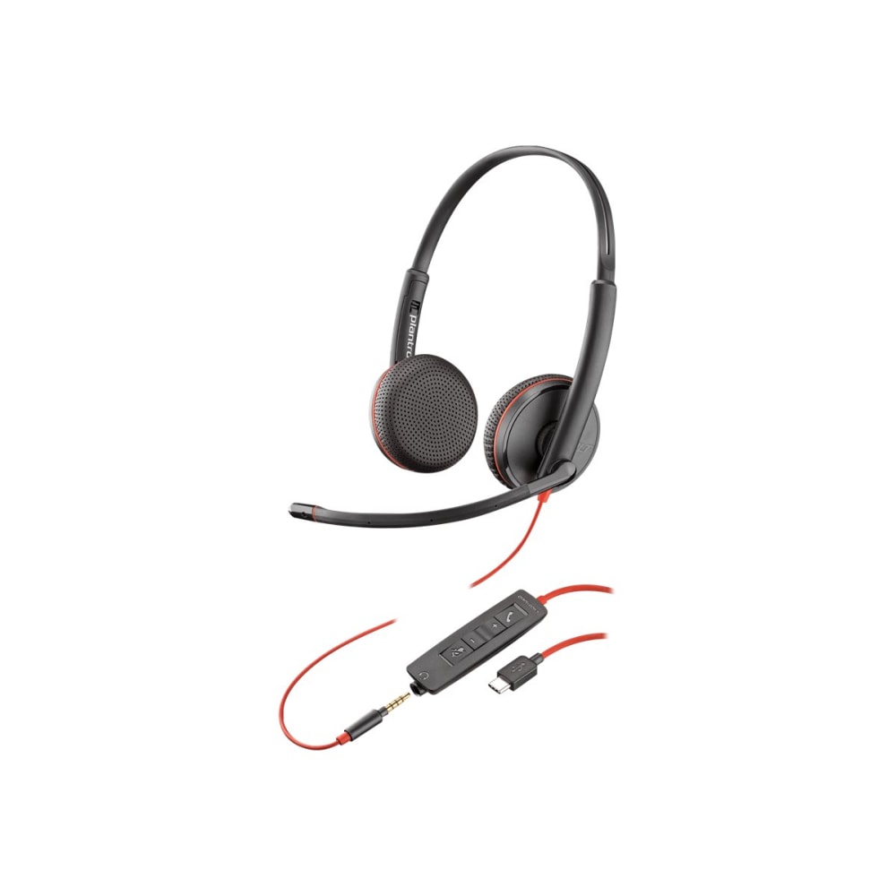 Poly Blackwire C3225 USB-C - 3200 Series - headset - on-ear - wired - 3.5 mm jack, USB-C - noise isolating