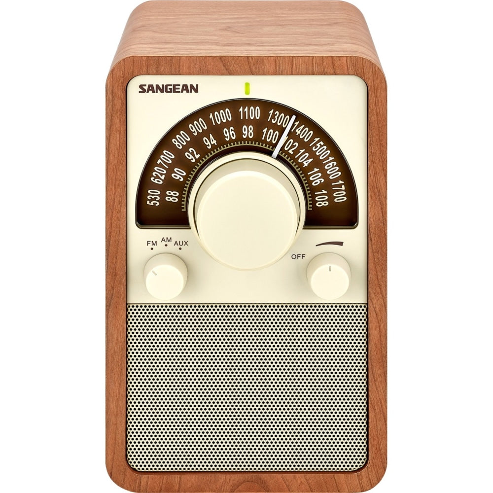 Sangean FM / AM Wooden Cabinet Receiver - Cable - Headphone - Desktop