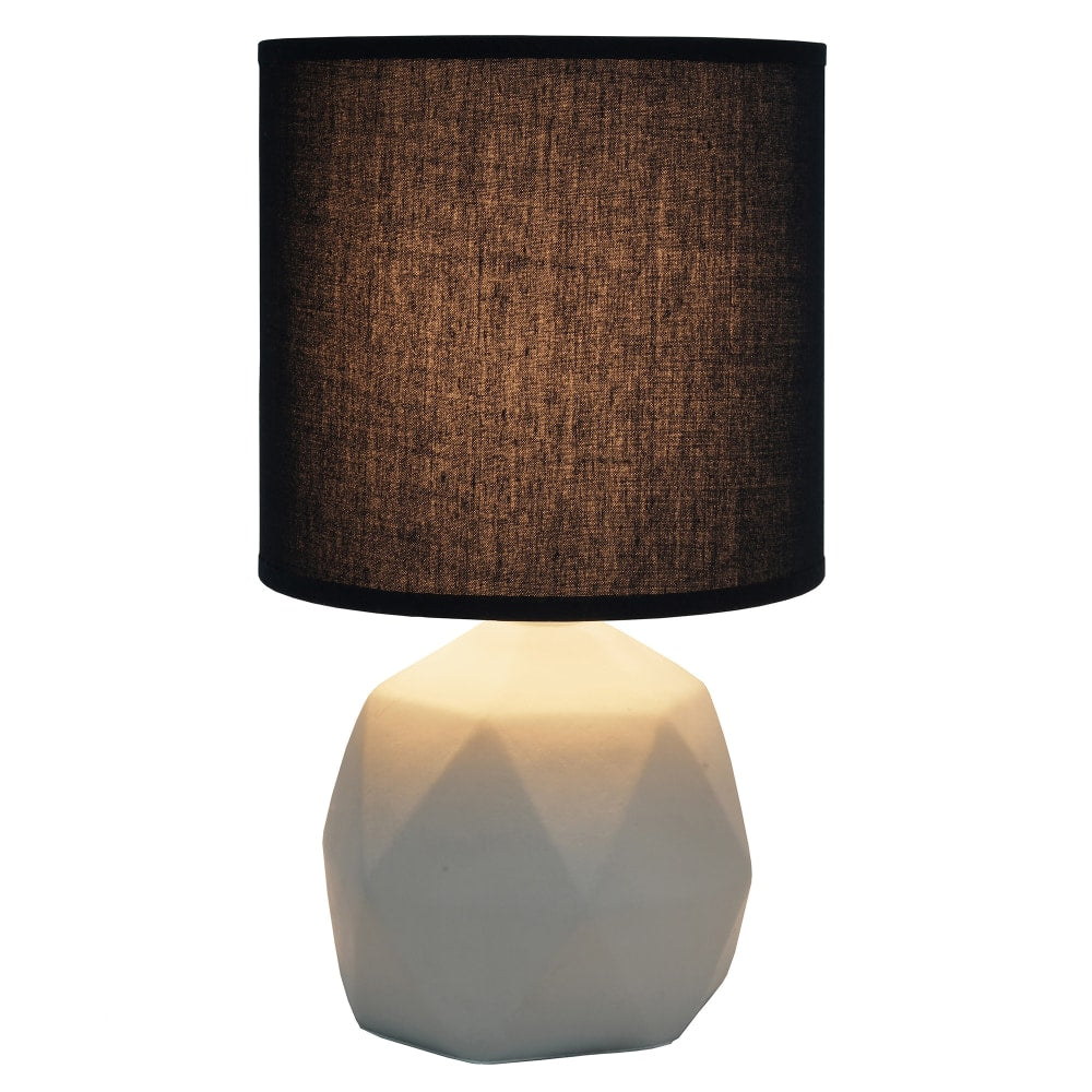 Simple Designs Geometric Concrete Lamp, 10-5/8inH, Black Shade/Gray Base