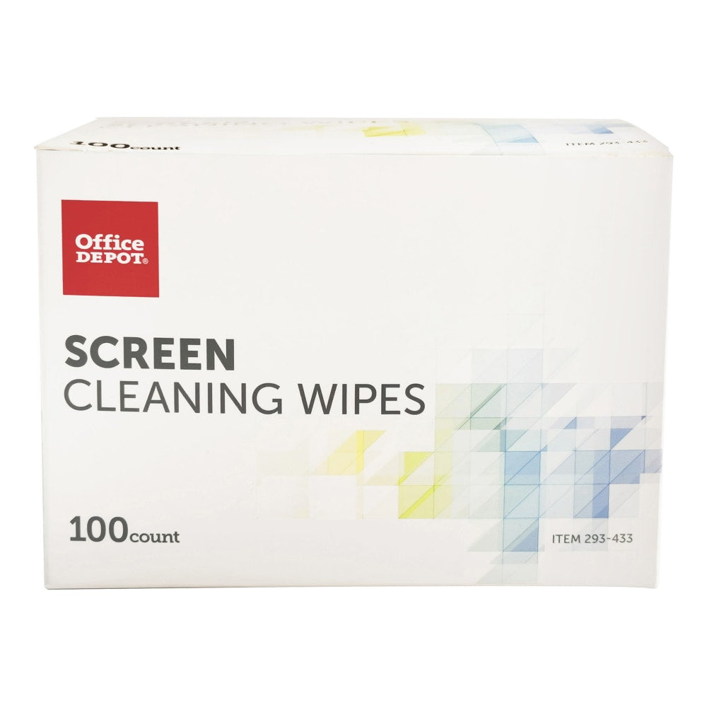 Office Depot Brand Screen Individually Wrapped Cleaning Wipes, Box Of 100