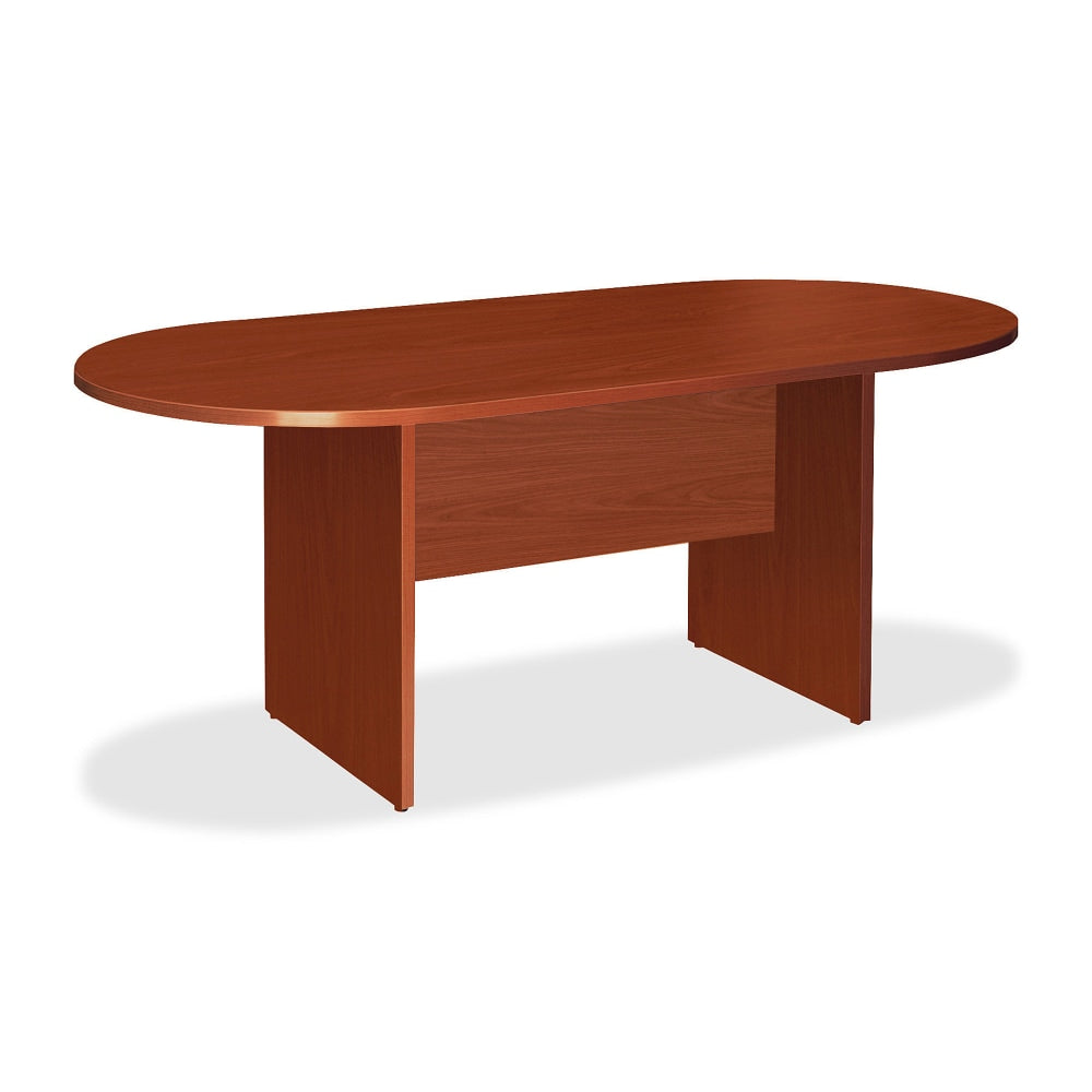 Lorell Essentials Oval Conference Table, 72inW, Cherry