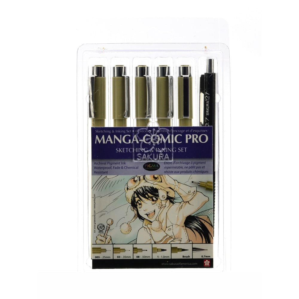 Sakura Manga-Comic Pro Sketching And Inking Set, Black Ink, Pack Of 2