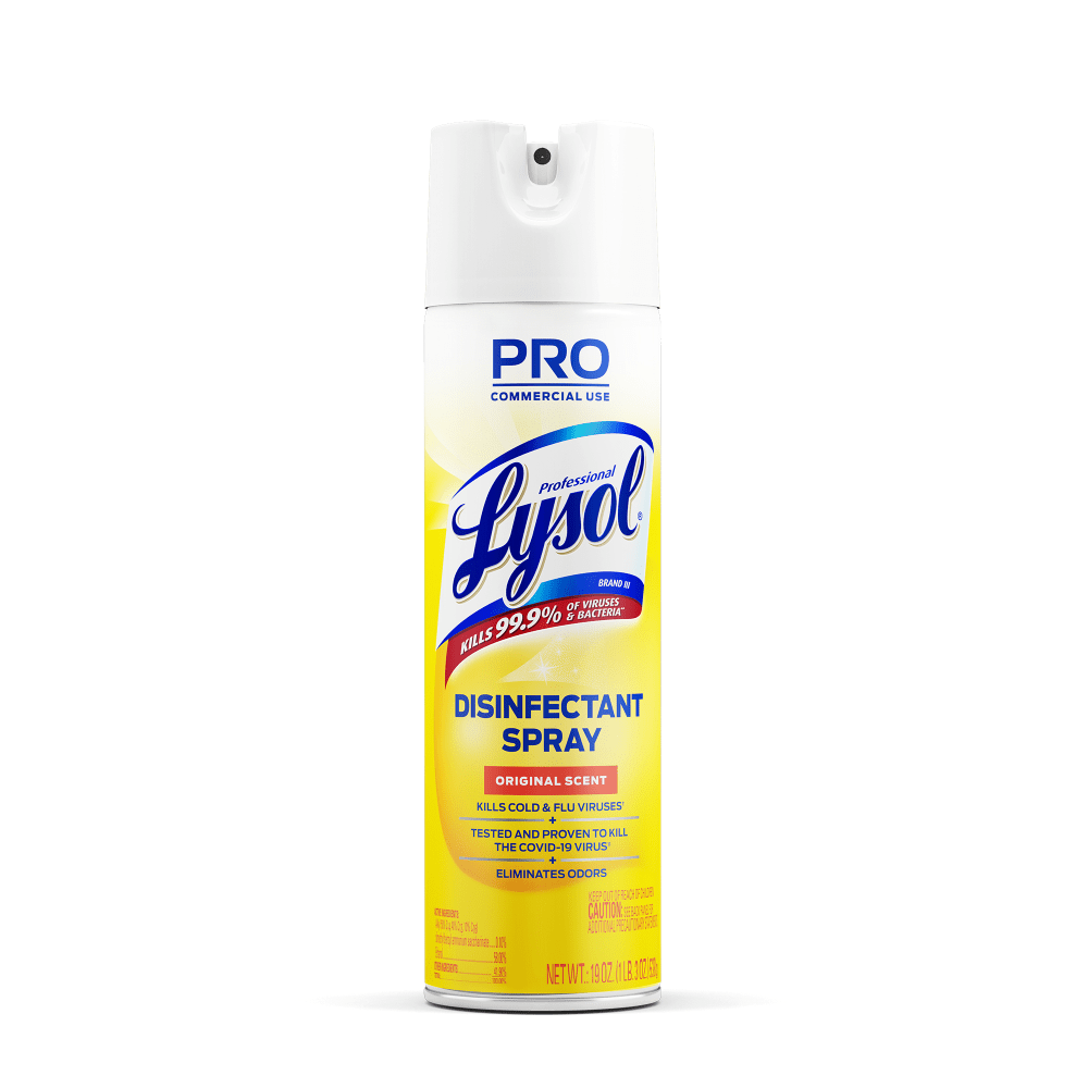 Lysol Professional Disinfectant Spray, Original Scent, 19 Oz Bottle, Case Of 12