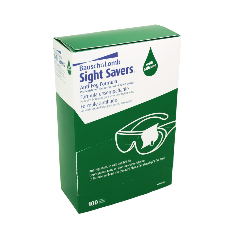 Bausch & Lomb Sight Savers Pre-Moistened Anti-Fog Tissues, 5 5/16in x 2 5/16in, Case Of 100