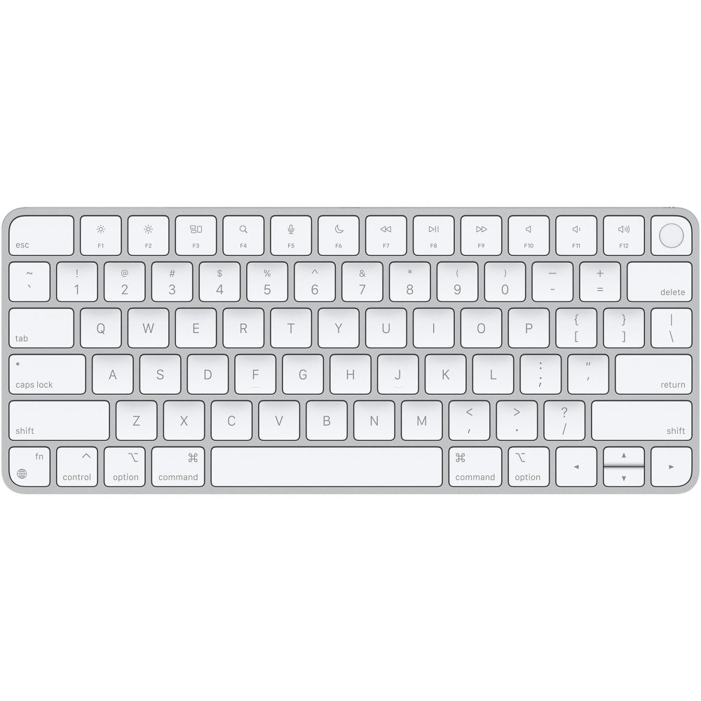 Apple Magic Keyboard with Touch ID for Mac models with Apple silicon - US English - Wireless Connectivity - Bluetooth - Lightning Interface - English (US) - QWERTY Layout - MacBook Air, MacBook Pro, iMac, Mac mini - Mac - White, Silver