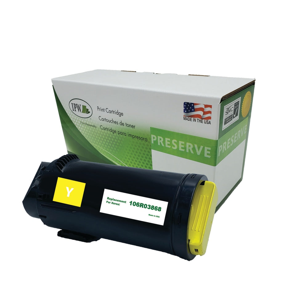 IPW Preserve Remanufactured Yellow Extra-High Yield Toner Cartridge Replacement For Xerox 106R03868, 106R03868-R-O