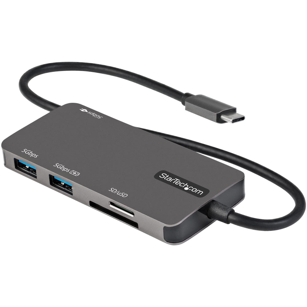 StarTech.com USB C Multiport Adapter, USB-C to 4K HDMI, 100W PD Pass-through, SD/MicroSD, 3xUSB 3.0, USB Type-C Mini Dock, 12in Long Cable - USB-C multiport adapter (5Gbps USB 3.1 Gen 1) - 4K 30Hz HDMI/2x USB-A/1x USB-C/MicroSD + SD Card Reader