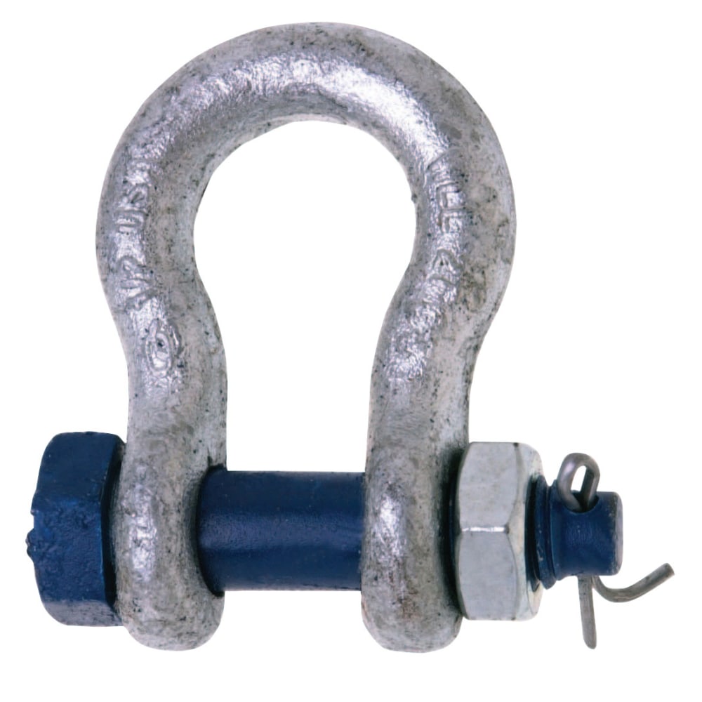 999-G Series Anchor Shackles, 1 in Bail Size, 18 Tons, Secured Bolt & Nut