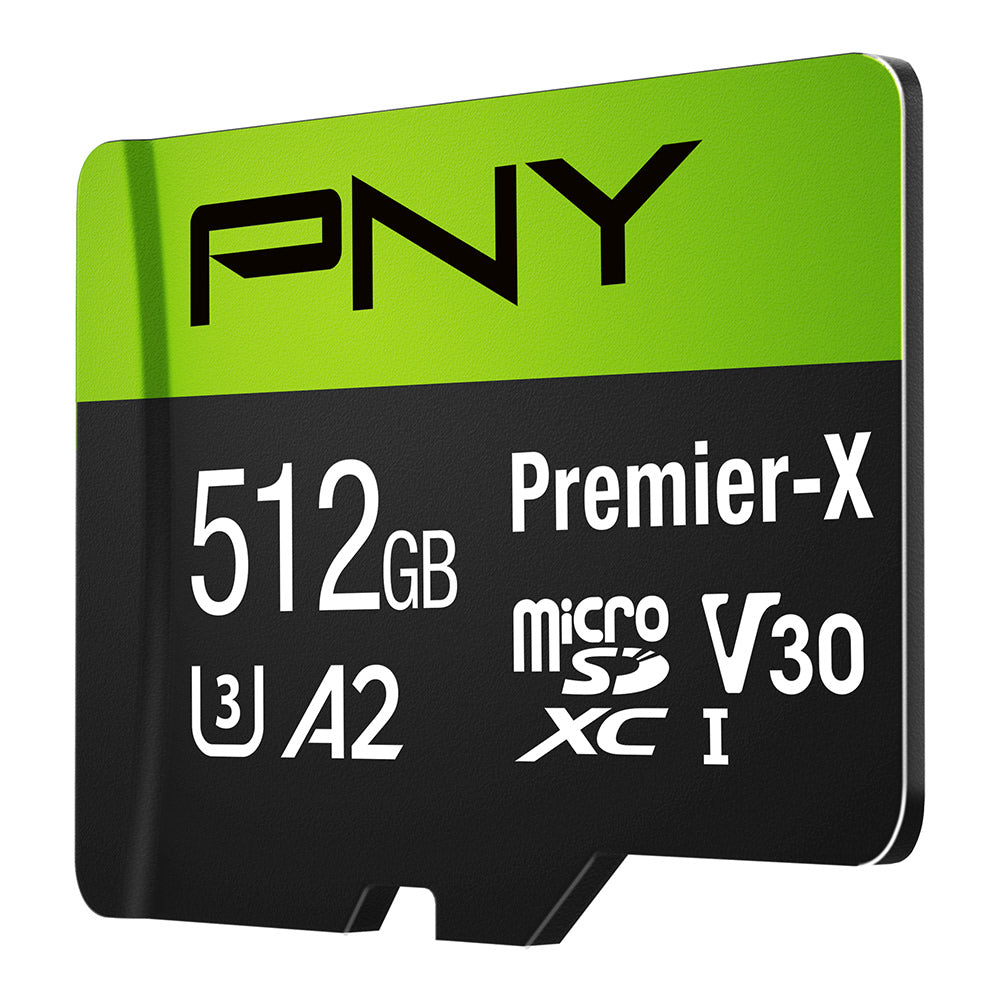 PNY Premier-X Class 10 U3 V30 100 Mbps microSDXC Flash Memory Card, 512GB