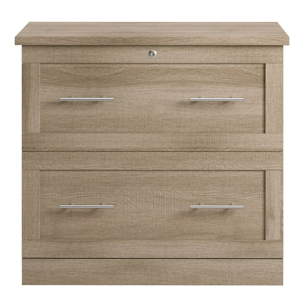 Realspace 29-7/16inW x 18-1/2inD Lateral 2-Drawer File Cabinet, Spring Oak