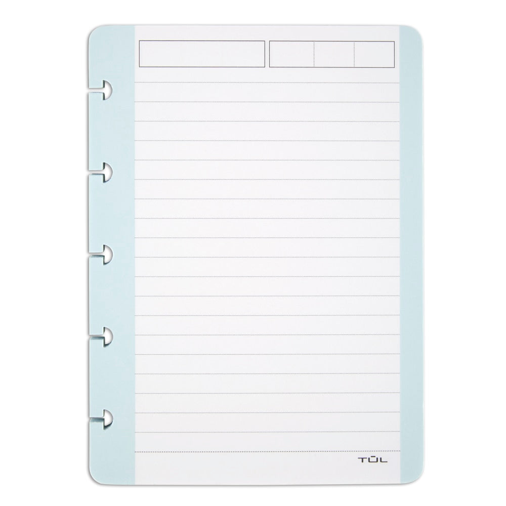 TUL Discbound Notebook Task Pad, 4in x 5-1/2in, 50 Sheets, Teal/White