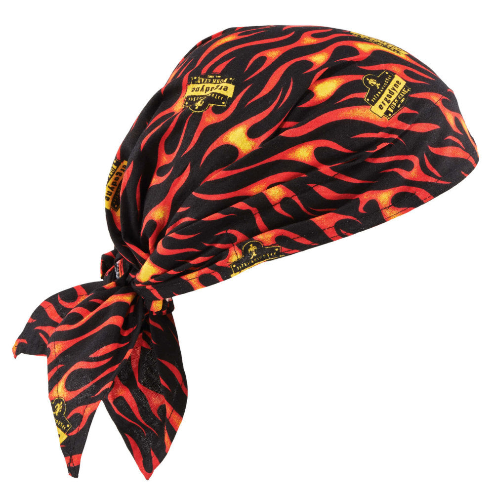 Ergodyne Chill-Its 6710CT Evaporative Cooling Triangle Hats With Cooling Towels, Flames, Pack Of 6 Hats