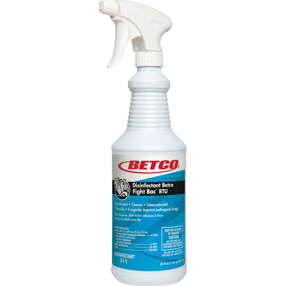 Betco Fight-Bac RTU Disinfectant Cleaner, Citrus Floral Scent, 32 Oz Bottle