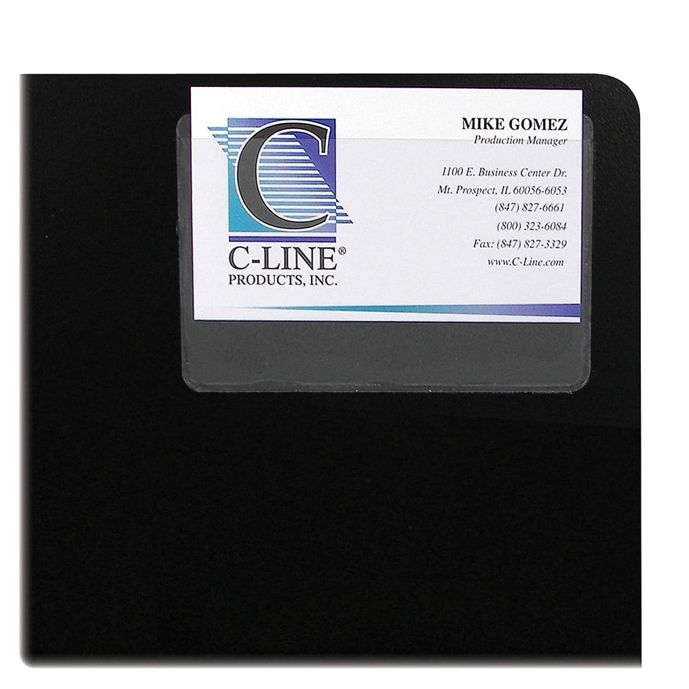 C-Line Top-Loading Business Card Holders, 2in x 3 1/2in, Clear, Pack Of 10