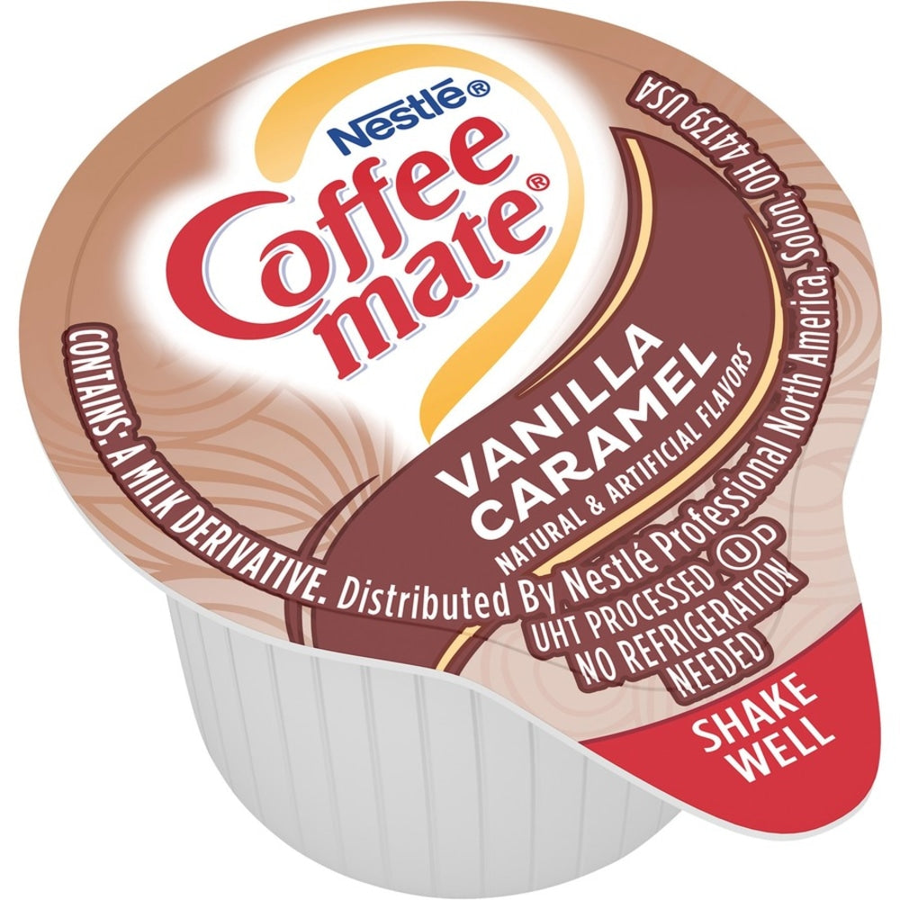 Nestle Coffee-mate Liquid Creamer, Vanilla Caramel Flavor, 0.38 Oz Single Serve x 50