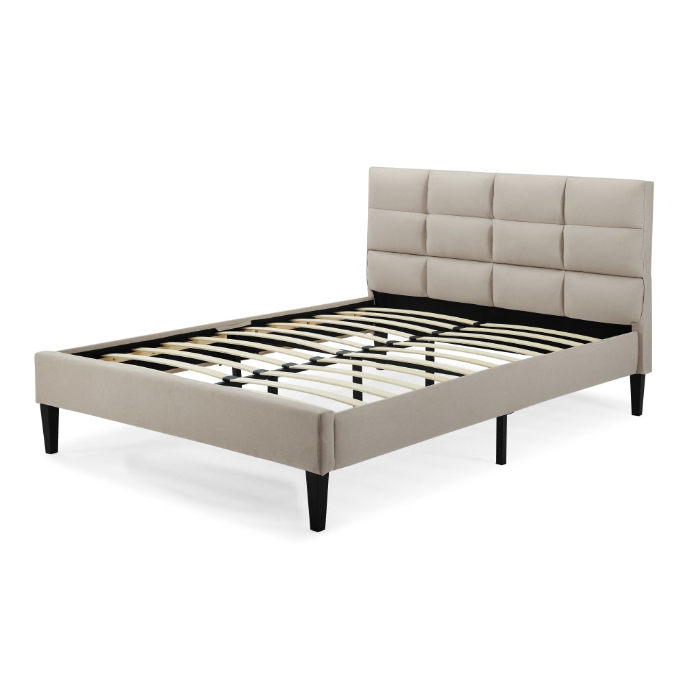 Lifestyle Solutions Serta Zara Upholstered Platform Bed Frame, Full, 41-3/4inH x 57-7/8inW x 82-3/4inD, Beige