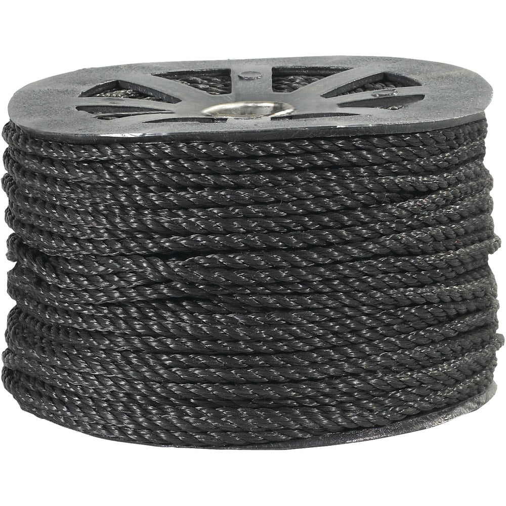 Partners Brand Twisted Polypropylene Rope, 1,150 Lb, 1/4in x 600ft, Black