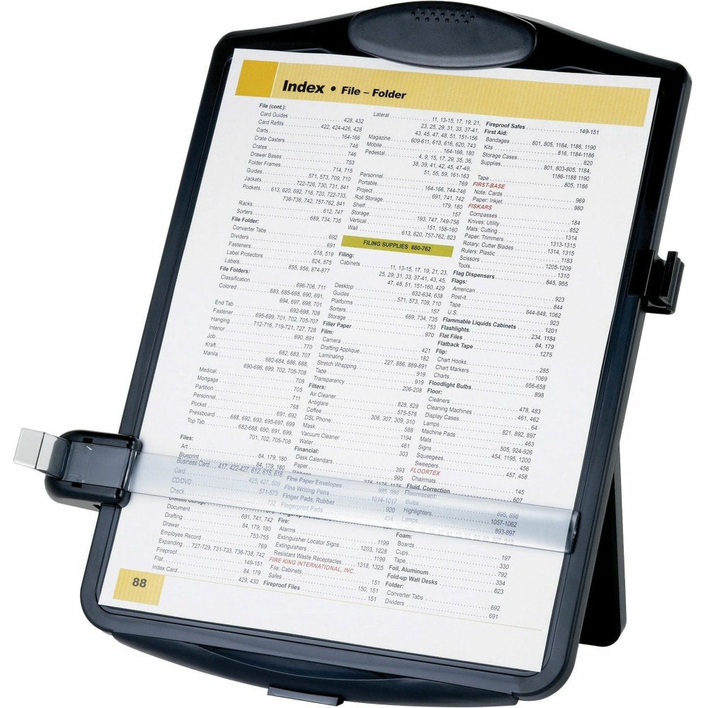 Sparco Adjustable Easel Document Holder - 10in x 2in x 14in - 1 Each - Black